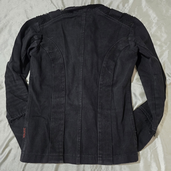 Vintage Tripp NYC Black 100% Cotton Denim Goth Punk Biker Jacket - Picture 2 of 15